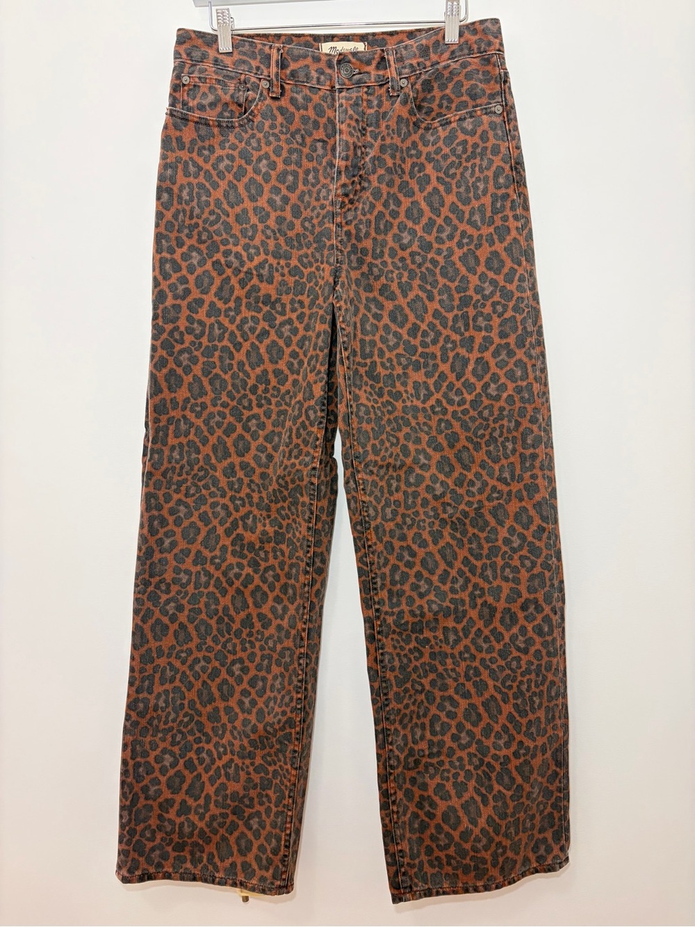 NWOT Madewell Low Slung Baggy Jeans in Leopard Print- Size 26 - Picture 5 of 7